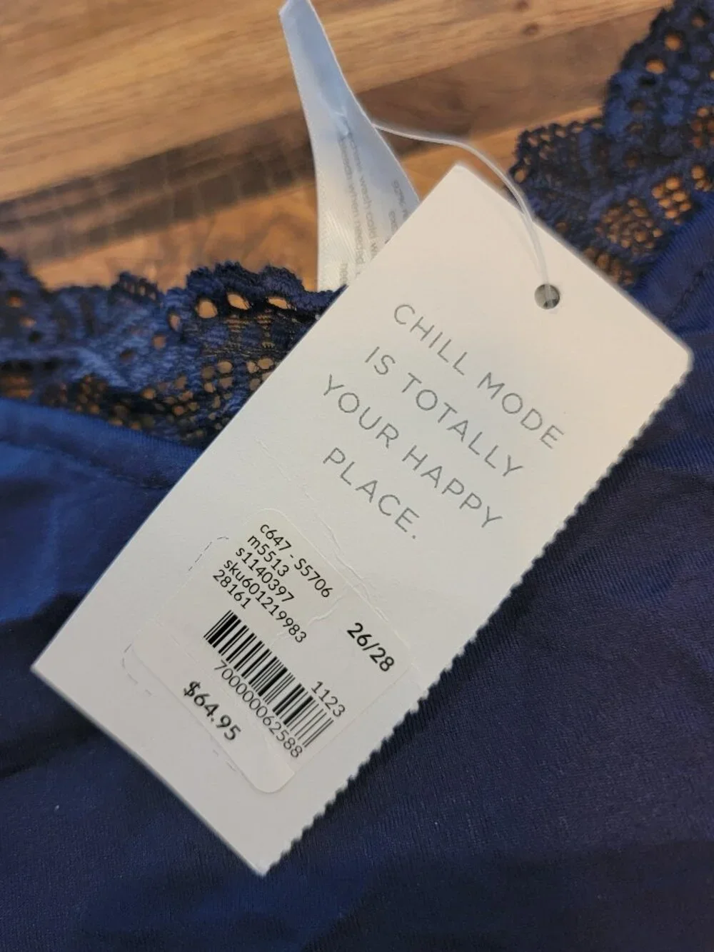 Sleep by Cacique Dreamycool Sleepwear Camisole Top Blue w Lace